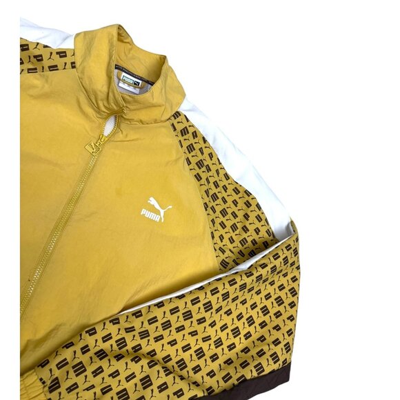 PUMA 2-Piece Tracksuit Activewear Gold Windbreaker Splash Jacket & Pants Mens XL - Picture 3 of 8